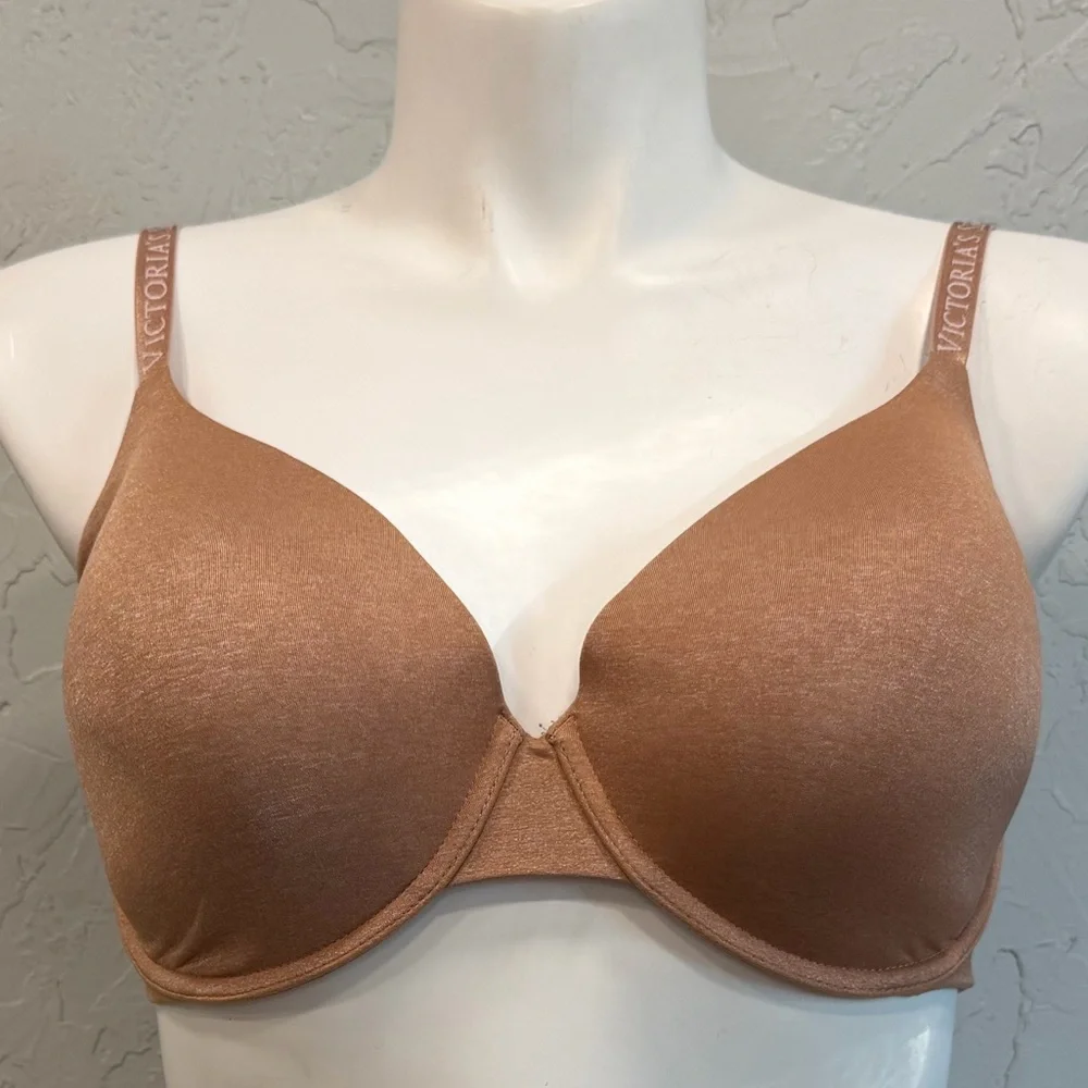 36DDD Victoria’s Secret Nude T-Shirt Bra Lightly Lined Full Coverage Logo Strap - Picture 1 of 4